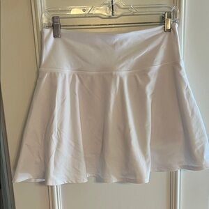 Beyond Yoga White Flared Skater Skirt with Wide Waistband